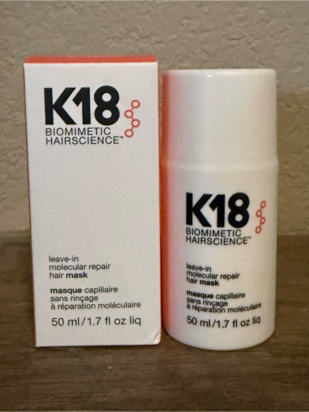 K18 Biomimetic Hairscience Leave-In Molecular Repair Hair Mask New in Box $75
